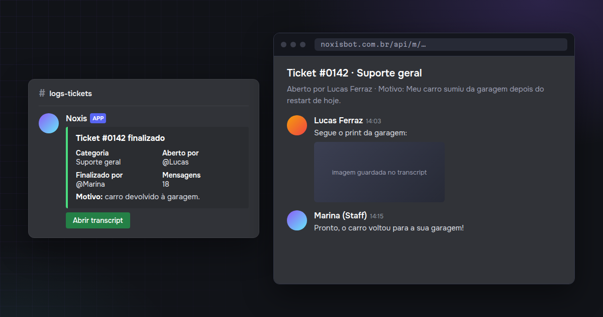 Transcript do ticket